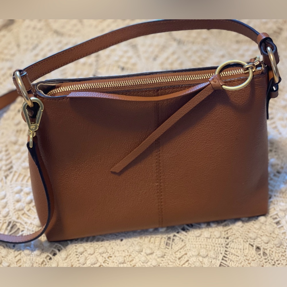 See by Chloe Joan Leather Suede Flap Top Zip Caramel Shoulder Bag by Chlo - Picture 6 of 8